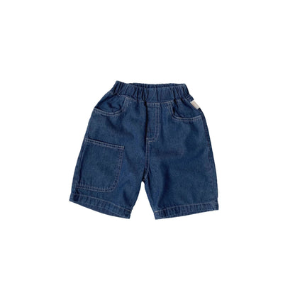 Children's front pocket denim 7-inch pants