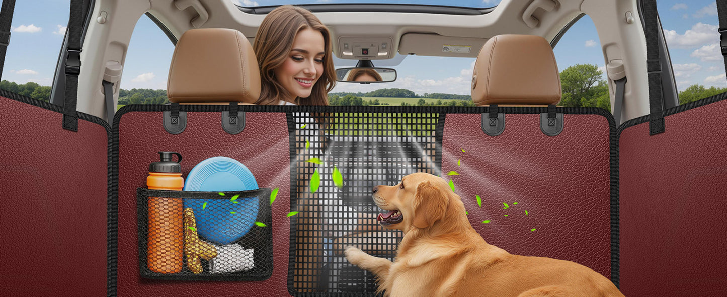 Dog Car Seat Cover for Pets - Red (Size: Standard - 54" Length)