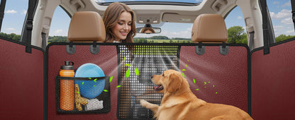 Dog Car Seat Cover for Pets - Red (Size: Standard - 54" Length)