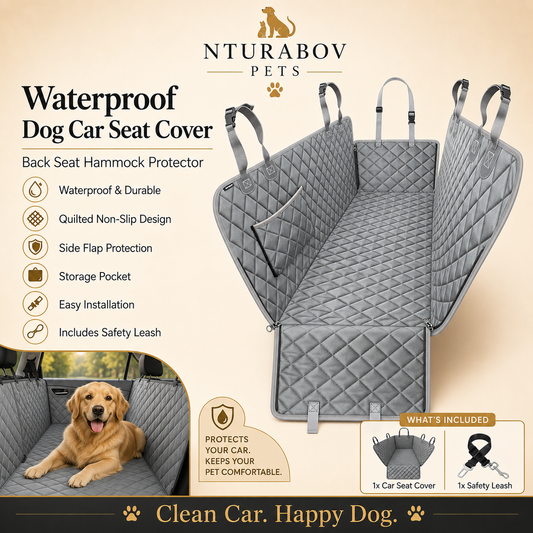 Dog Car Seat Cover for Pets -Gray (Size: Standard - 54" Length)