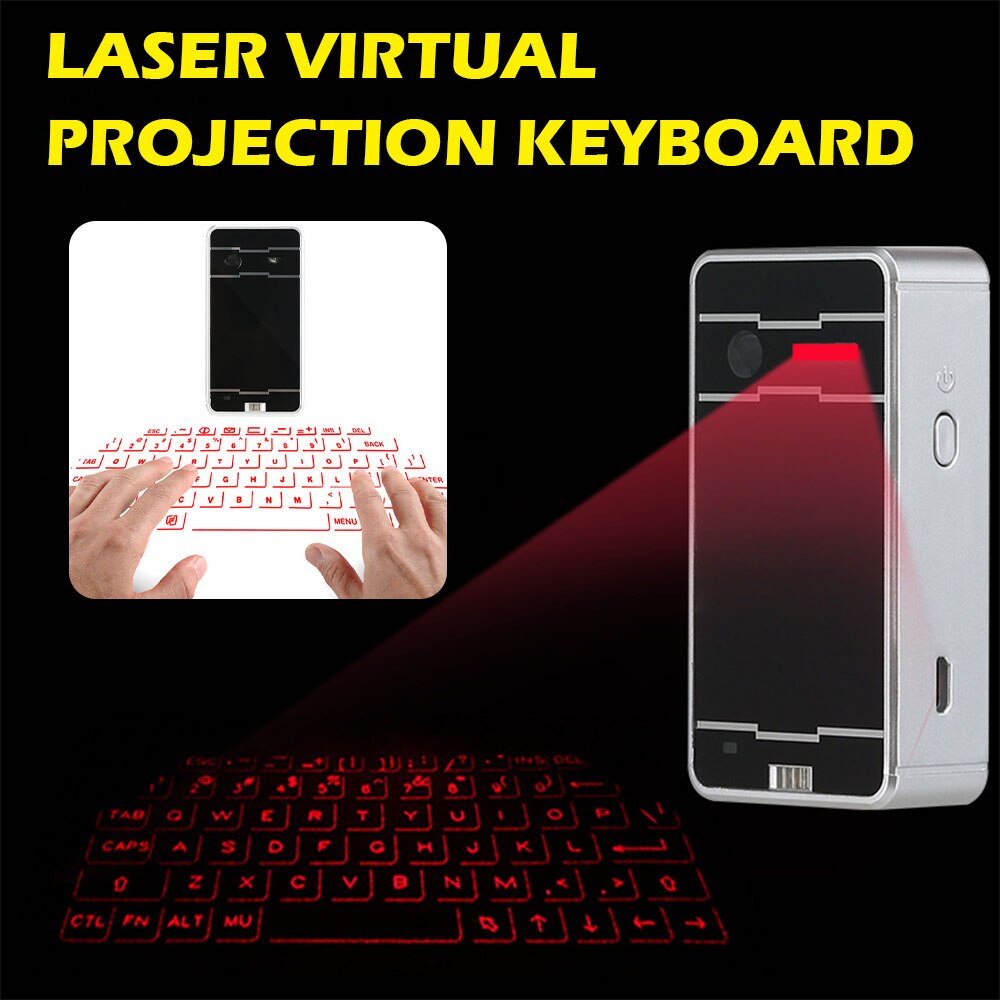 Travor Laser Projection Virtual Keyboard Smart Infrared Laser Projection Keyboard For Smartphone PC Tablet Laptop