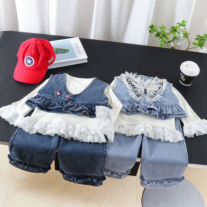 Cowboy vest three piece set for spring and autumn