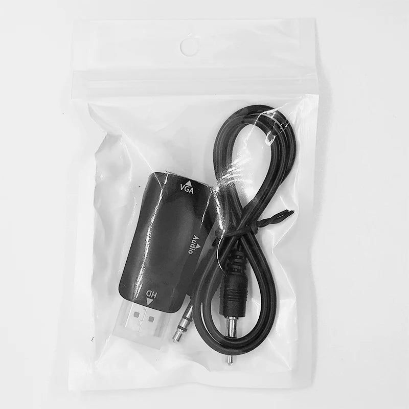 HDMI Male to VGA 15 Pin Female Adapter Audio Cable Converter FHD 1080P 720P 480P For PC Laptop TV Box Computer Display Projector