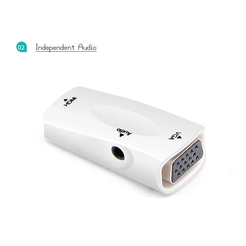 HDMI Male to VGA 15 Pin Female Adapter Audio Cable Converter FHD 1080P 720P 480P For PC Laptop TV Box Computer Display Projector