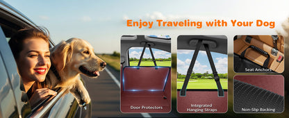 Dog Car Seat Cover for Pets - Red (Size: Standard - 54" Length)