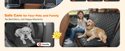 Dog Car Seat Cover for Pets - Jet Black (Size: Standard - 54" Length)