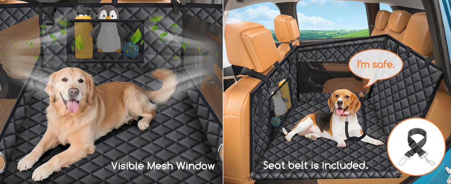 Dog Car Seat Cover for Pets - Carbon Black (Size: Standard - 54" Length)