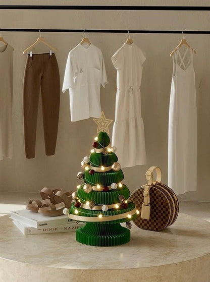 Honeycomb Foldable Accordion Christmas Tree - Christmas Decor for Neutral Nordic Home